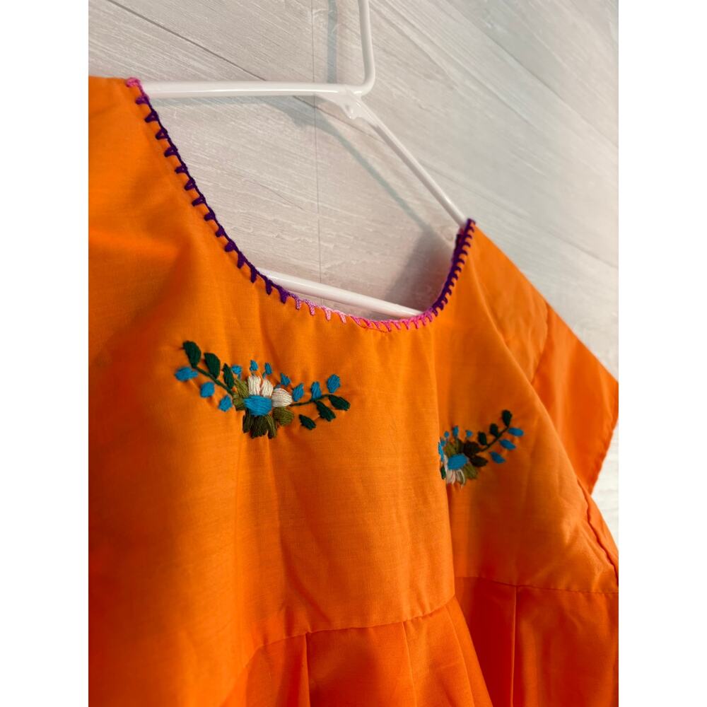 Vintage 70s Oaxacan Embroidered Floral Peasant Blouse Boho S - Picture 6 of 6